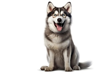 Obraz premium siberian husky dog on white background