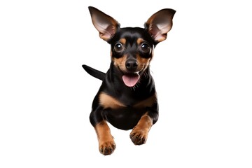 Miniature pinscher dog isolated on a white background