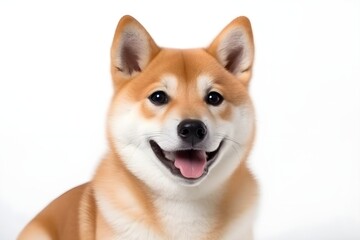 close up portrait of a shiba inu dog