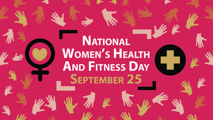 National Women’s Health And Fitness Day vector banner design. Happy 
National Women’s Health And Fitness Day modern minimal graphic poster illustration.
