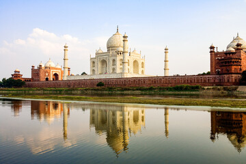Fototapeta na wymiar Taj Mahal is a mausoleum located in Agra, India.