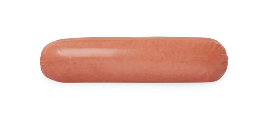 Raw sausage isolated on white. Vegan meat product