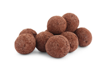 Tasty sweet chocolate candies isolated on white