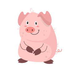 Obraz na płótnie Canvas vector cute pig cartoon vector icon illustration