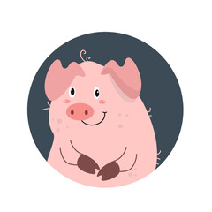 vector cute pig logo cartoon vector icon illustration