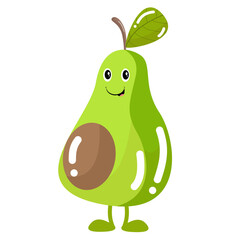 vector cute avocado cartoon vector icon illustration