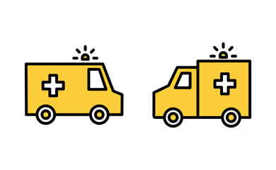 Ambulance icon set for web and mobile app. ambulance truck sign and symbol. ambulance car