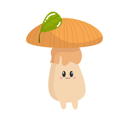vector happy cute mushroom cartoon vector icon illustration