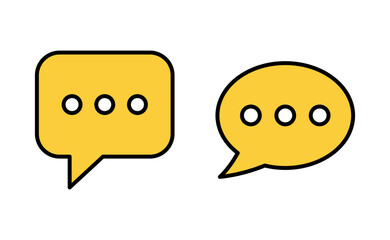 Chat icon set for web and mobile app. speech bubble sign and symbol. comment icon. message