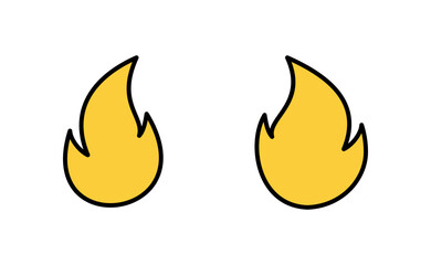 Fire icon set for web and mobile app. fire sign and symbol