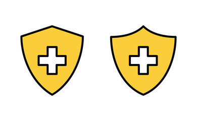 Health insurance icon set for web and mobile app. Insurance document sign and symbol