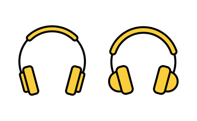 Headphone icon set  for web and mobile app. headphone sign and symbol