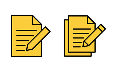 Note icon set for web and mobile app. notepad sign and symbol