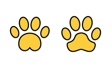 Paw icon set for web and mobile app. paw print sign and symbol. dog or cat paw