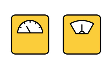 Scales icon set for web and mobile app. Weight scale sign and symbol
