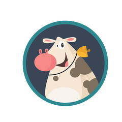 vector cute cow logo  cartoon vector icon illustration 