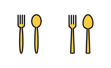 spoon and fork icon set for web and mobile app. spoon, fork and knife icon vector. restaurant sign and symbol