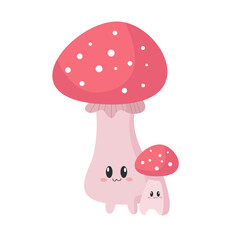 Vector cute cartoon mushroom illustration