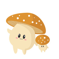 Vector cute cartoon mushroom illustration