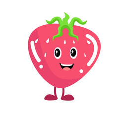 Vector litle cute strawberry cartoon character