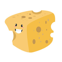 Vector cute funny cheese  character
