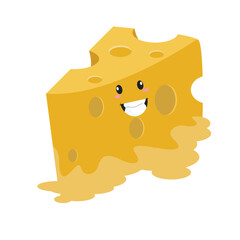 Vector cute funny cheese  character