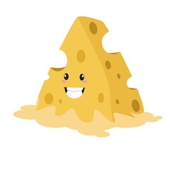 Vector cute funny cheese  character