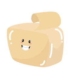 Vector cute funny butter waving hand character