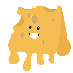 Vector cute funny cheese  character