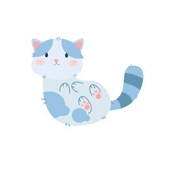 vector cute cat lying cartoon vector icon illustration