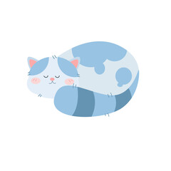 vector cute cat sleeping  cartoon vector icon illustration