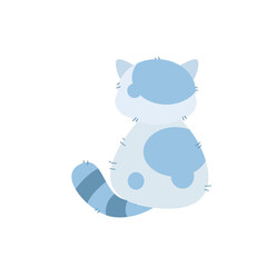 vector cute cat sit backwards cartoon vector icon illustration