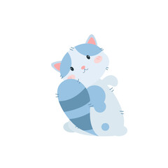 vector cute cat sitting cartoon vector icon illustration