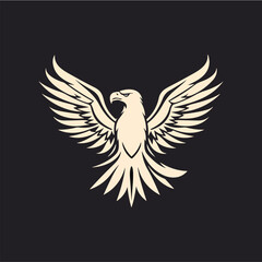 Minimalist eagle symbol in vector. 