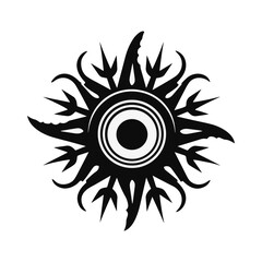 Minimalist tribal vector. Black and white color.