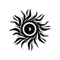 Fototapeta premium Minimalist tribal vector. Black and white color.