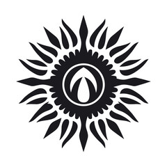 Minimalist tribal vector. Black and white color.