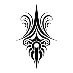 Minimalist tribal vector. Black and white color.