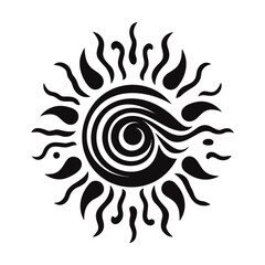 Minimalist tribal vector. Black and white color.