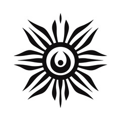 Minimalist tribal vector. Black and white color.