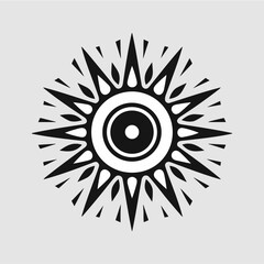 Minimalist tribal vector. Black and white color.