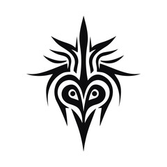 Minimalist tribal vector. Black and white color.