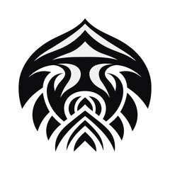 Minimalist tribal vector. Black and white color.