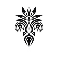 Minimalist tribal vector. Black and white color.