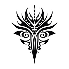 Minimalist tribal vector. Black and white color.