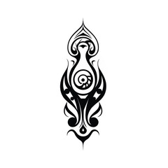 Minimalist tribal vector. Black and white color.