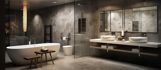 New hotel bathroom interior design.