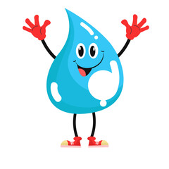 vector hand drawn water drop cartoon illustration