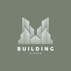 Fototapeta premium Building Real Estate Apartment Construction Logo, Elegant Premium Rustic Monogram Vector Design