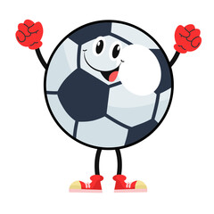 vector football hand drawn with happy face